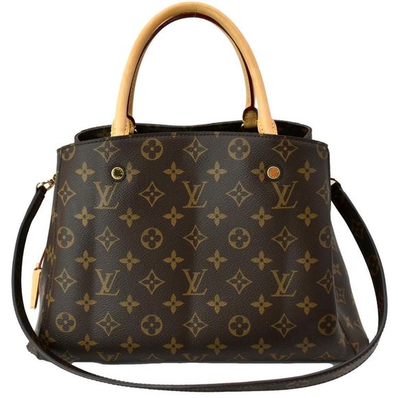 LOUIS VUITTON Montaigne MM Monogram Canvas Shoulder Bag Brown - Picture 1 of 11